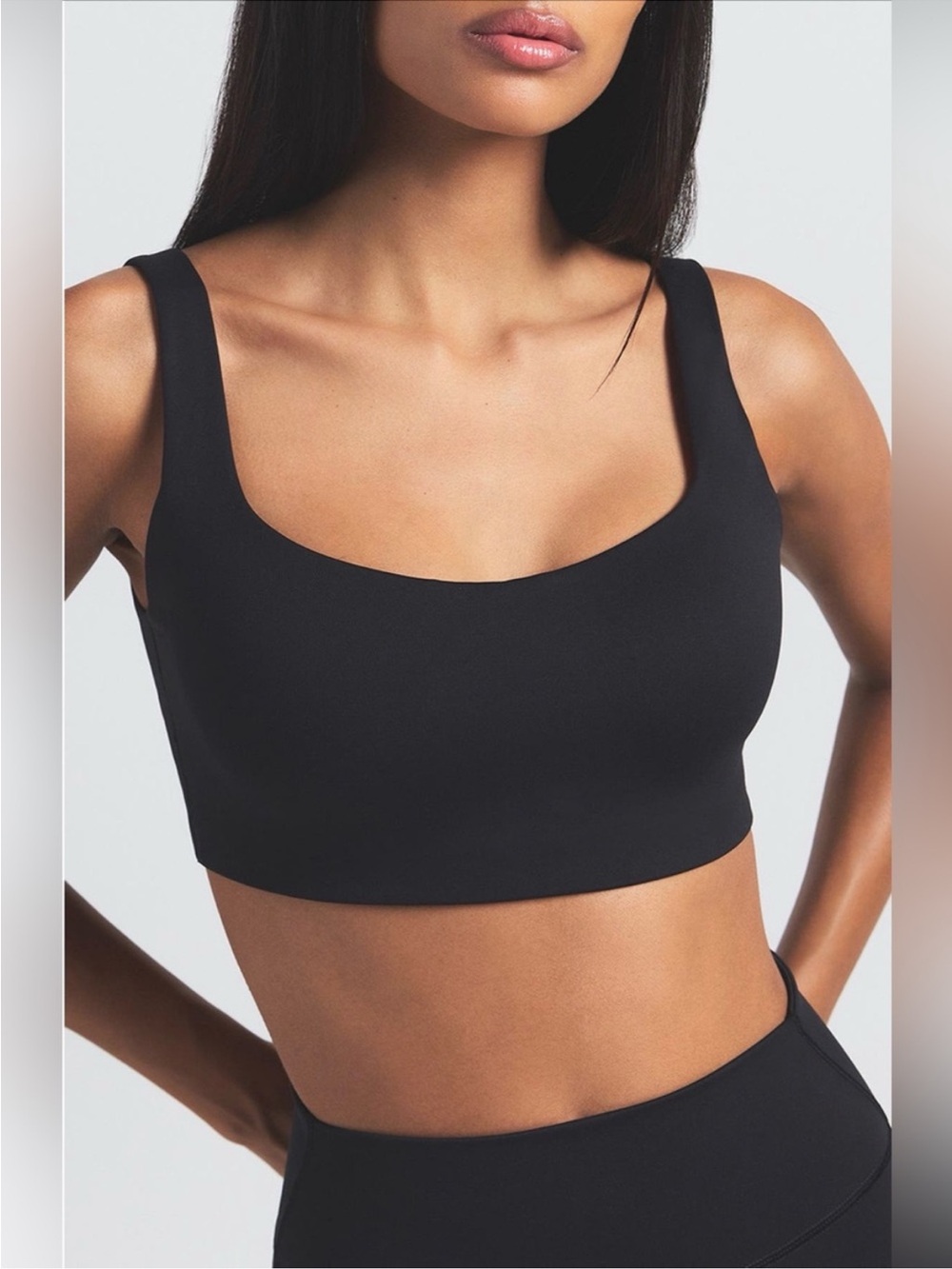 SKIMS NIKE Matte Scoop Neck Bra in Black M